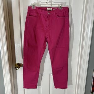 Jen7 by 7 for all mankind sz 12 Hot Pink Cropped Skinny Jeans Denim POSH49